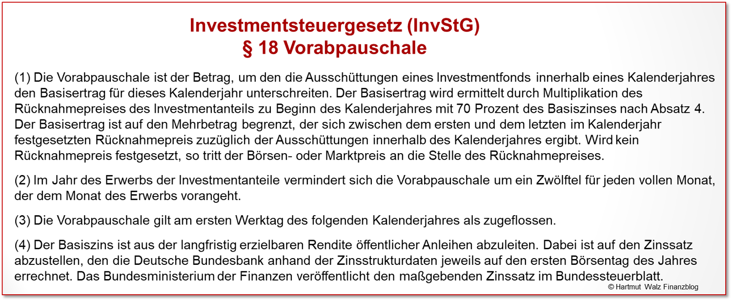 Vorabpauschale §18 Investmentsteuergesetz
