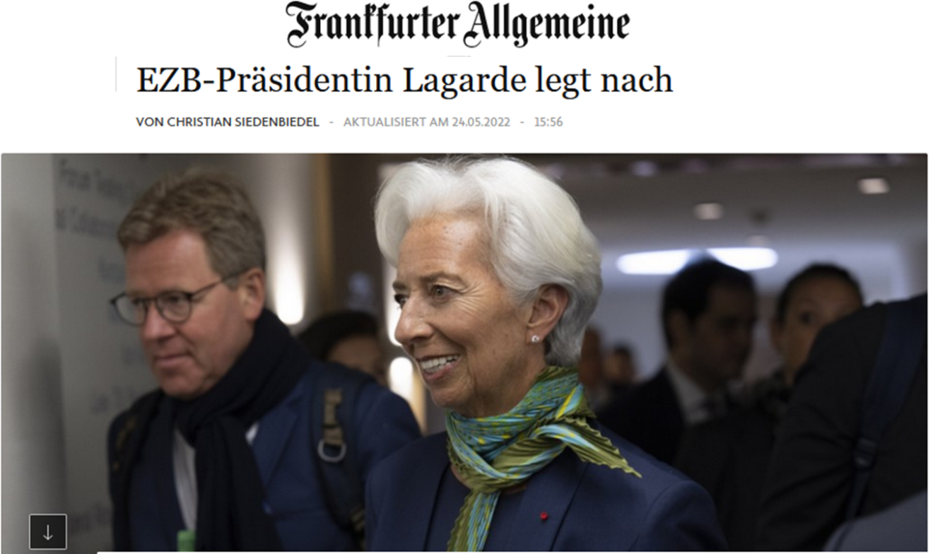 FAZ Artikel EZB-Präsidentin Lagarde legt nach Minuszinsen