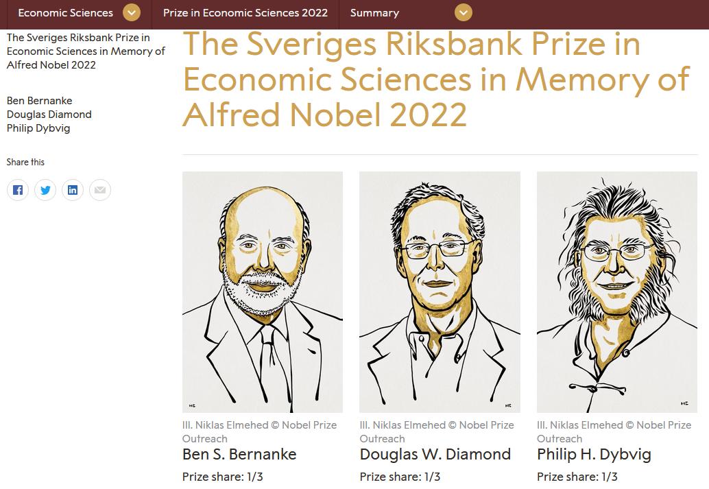 Wirtschaftsnobelpreis 2022 Bernanke Diamond Dybvig