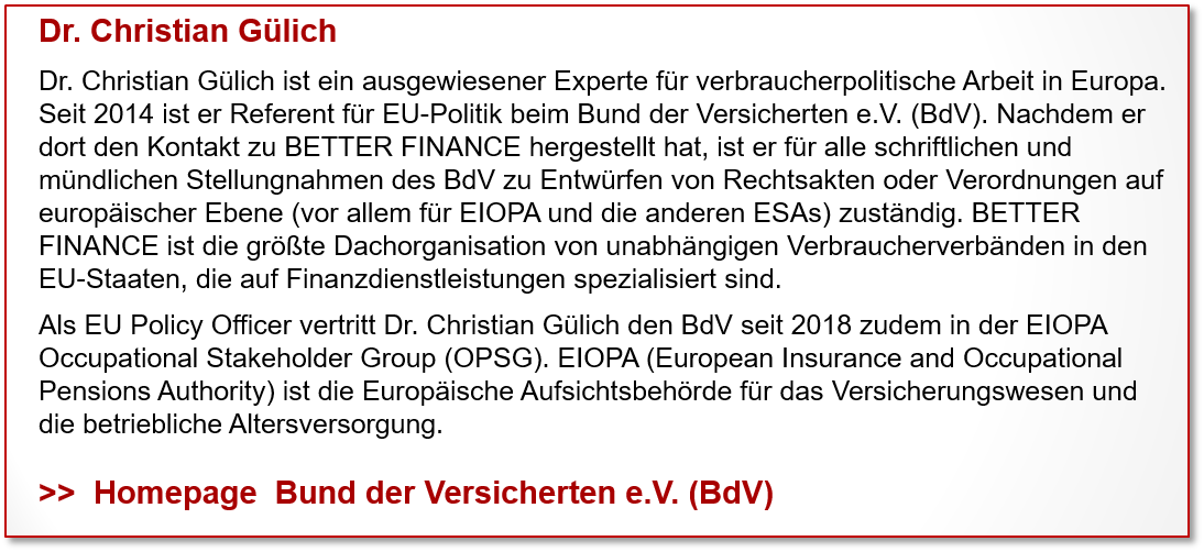 unabhängige Beratung BdV Dr. Christian Gülich Gastbeitrag Profil