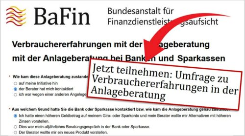 BaFin Online Umfrage Verbrauchererfahrungen bei Anlageberatung in Banken Sparkassen_k