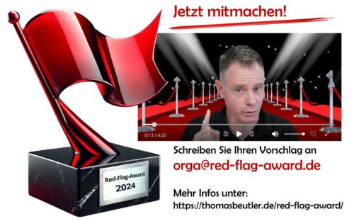 RED FLAG AWARD 2024 Anti-Preis Mitmachen - hier geht´s lang...